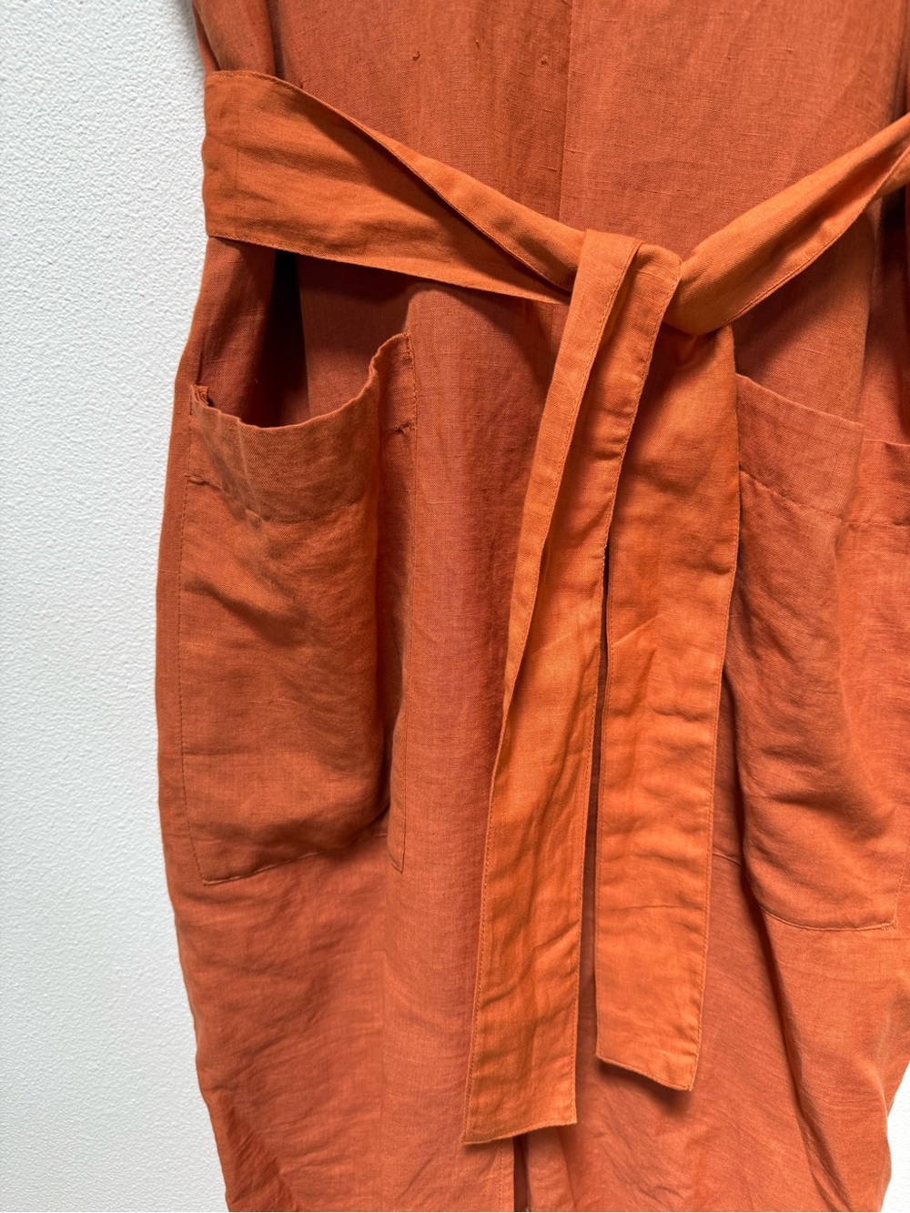 Terracotta Linen Dress - Picture 2 of 9